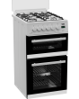 Beko EDG507W 50cm Twin Cavity Gas Cooker with Gas Hob - White