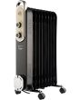 Rediffusion REDB14KBLKE 2kW Oil Filled Radiator in Black Vintage Style