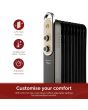 Rediffusion REDB14KBLKE 2kW Oil Filled Radiator in Black Vintage Style