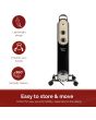 Rediffusion REDB14KBLKE 2kW Oil Filled Radiator in Black Vintage Style