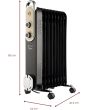 Rediffusion REDB14KBLKE 2kW Oil Filled Radiator in Black Vintage Style