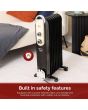 Rediffusion REDB14KBLKE 2kW Oil Filled Radiator in Black Vintage Style