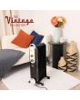 Rediffusion REDB14KBLKE 2kW Oil Filled Radiator in Black Vintage Style