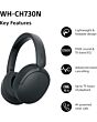 Sony WHCH730NB.CE7 Wireless Noise Cancelling Over ear headphones - Black