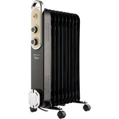Rediffusion REDB14KBLKE 2kW Oil Filled Radiator in Black Vintage Style