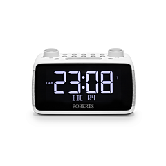 Roberts ORTUS4W Radio Alarm Clock Large Display DAB+ in White