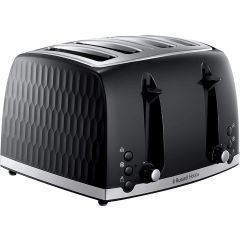 Russell Hobbs 26071 4 Slice Toaster in Black Honeycomb Effect