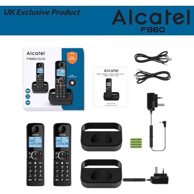 Alcatel F860DUO Cordless Phone With Answer Machine