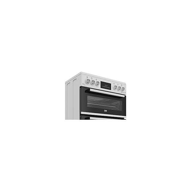 Beko EDG6231W 60cm Twin Cavity Gas Cooker with Enamel Hob - White