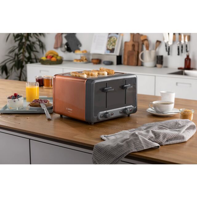 Bosch TAT4P449GB 4 Slice Toaster - Copper