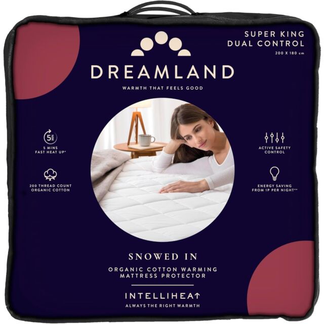 Dreamland 16890C Super King Underblanket Dual Control Fitted Snowed In Organic