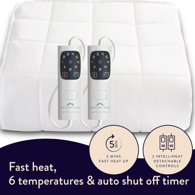 Dreamland 16890C Super King Underblanket Dual Control Fitted Snowed In Organic