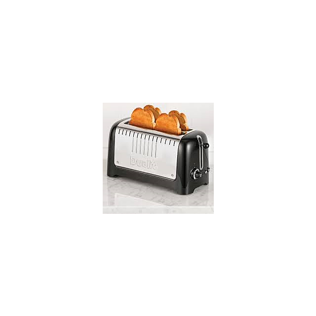 Dualit 46025 4 Long Slot Lite Toaster Range In Gloss Black