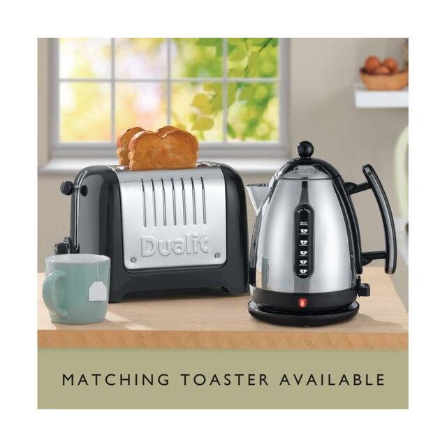 Dualit 72000 Jug Kettle in Black & Polished Chrome Lite Range 3Kw
