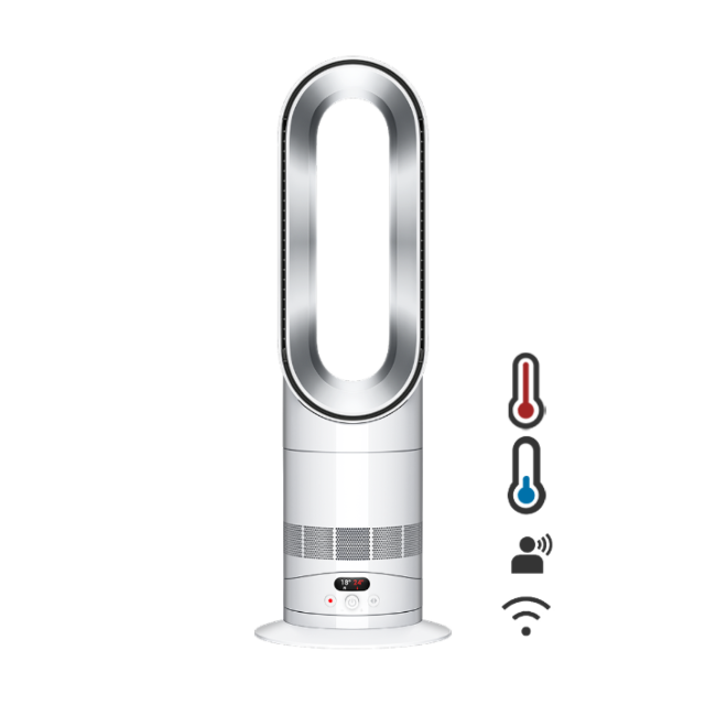 Dyson HF1 Hot+Cool Remote Link Pre-Heat Heater And Cooling Fan - White/Nickel