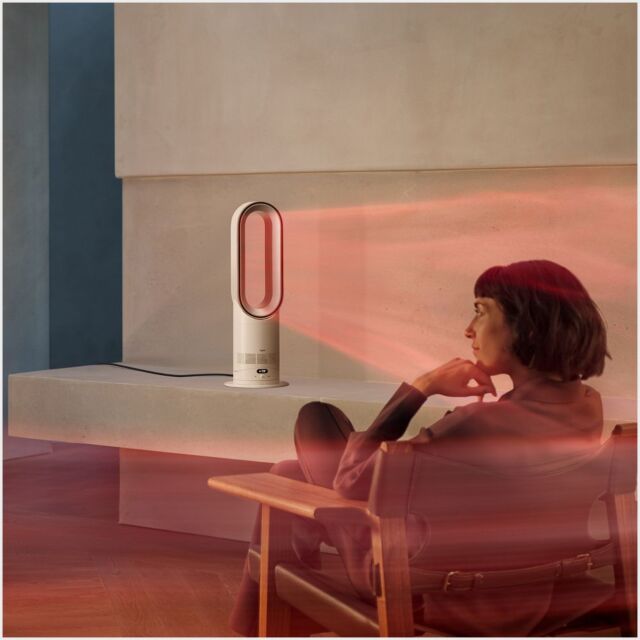 Dyson HF1 Hot+Cool Remote Link Pre-Heat Heater And Cooling Fan - White/Nickel