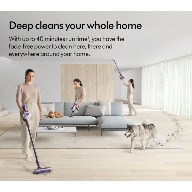 Dyson V8ABS-2023 Cordless Vacuum Cleaner in Silver/Yellow