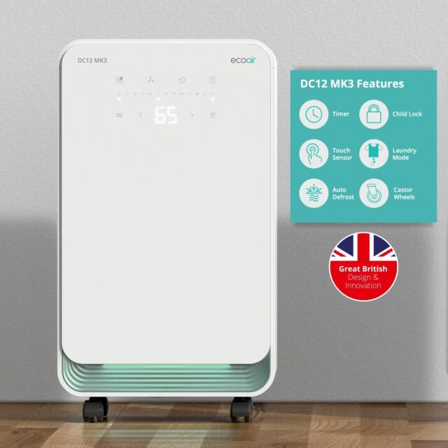 Ecoair DC12MK3 Dehumidifier in White