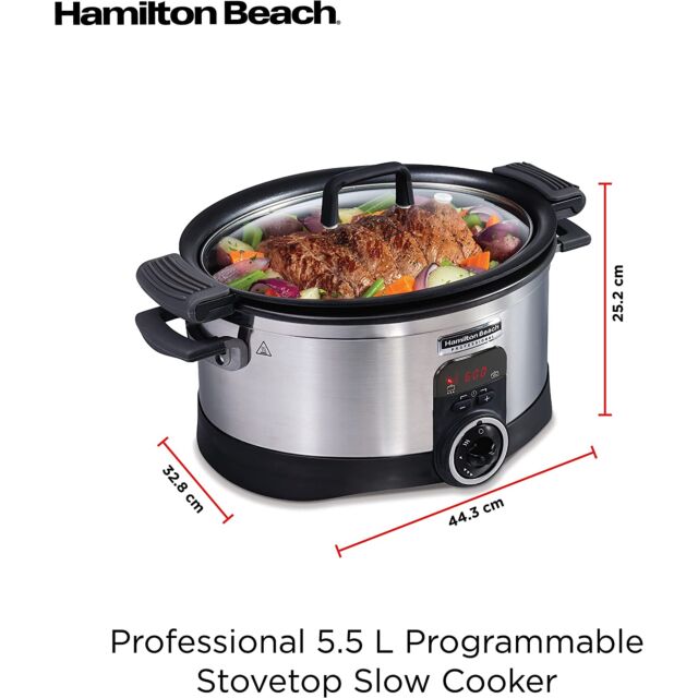 Hamilton Beach 33999-SAU Slow Cooker Sear + Cook Stovetop 5.5l