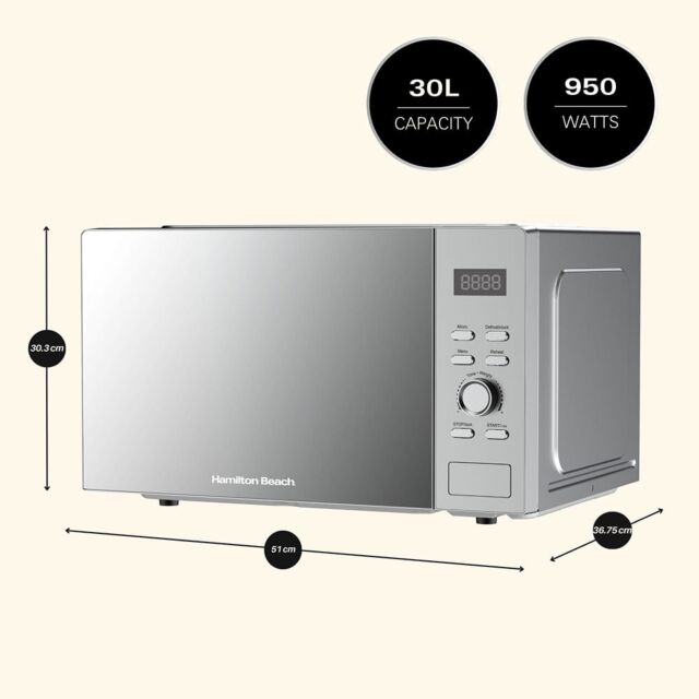 Hamilton Beach HB30FUXP04S Microwave St/Steel Interior 30l in Silver