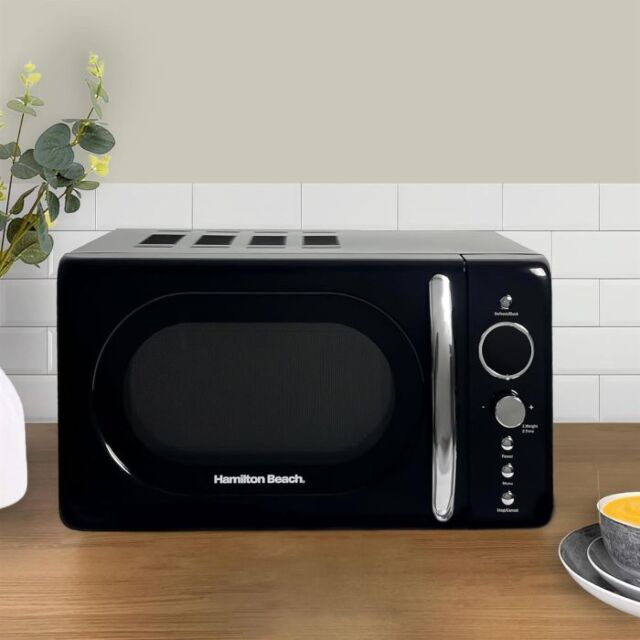Hamilton Beach HB70H20B Microwave in Black Retro Style 20 Litre