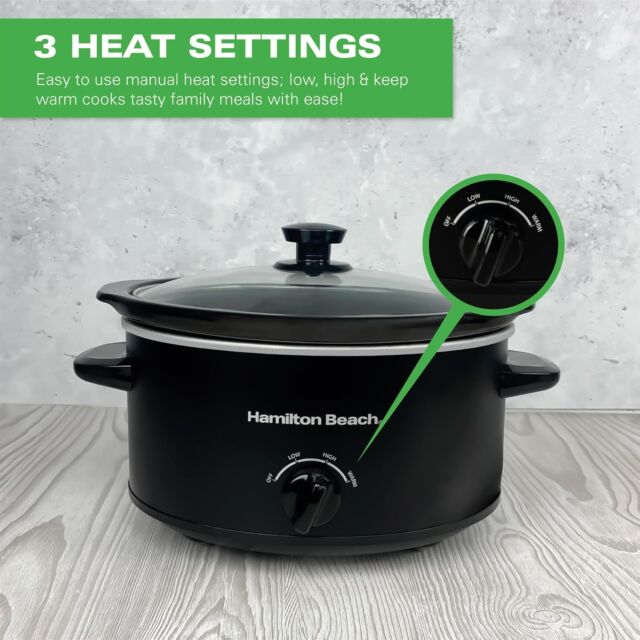 Hamilton Beach HBSC040B Slow Cooker 3.5 Litre in Black
