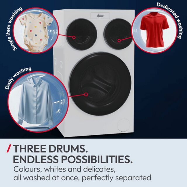 Hoover HMQD410CBL9-80 MultiWash Washing Machine 1x10kg Drum - 2x1kg Drum