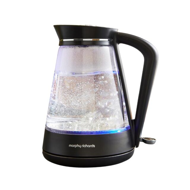 Morphy Richards 108004 1.7 Litres Glass Jug Kettle - Black/Chrome/Clear