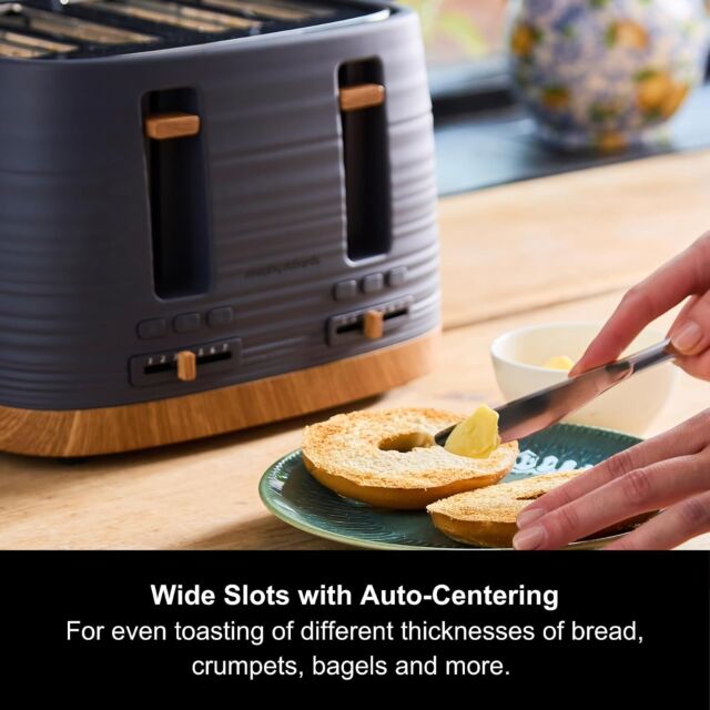 Morphy Richards 243101 Toaster 4 Slice In Grey Flint Clay Range