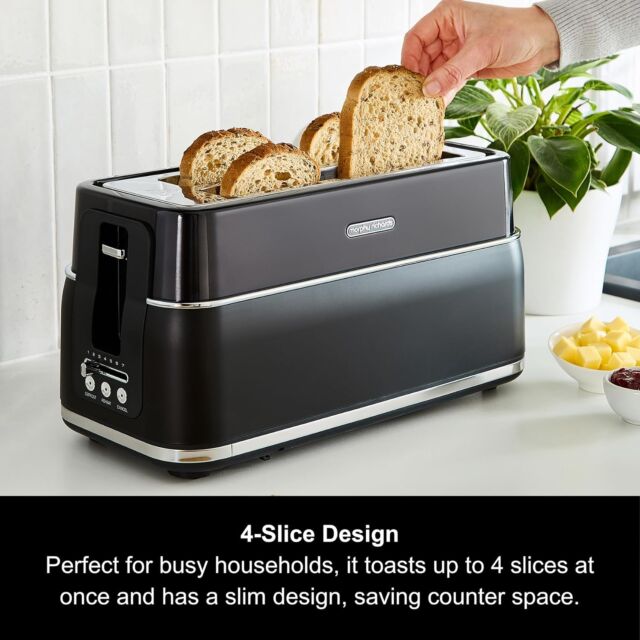 Morphy Richards 245744 4 Slice Toaster Long Slot in Black