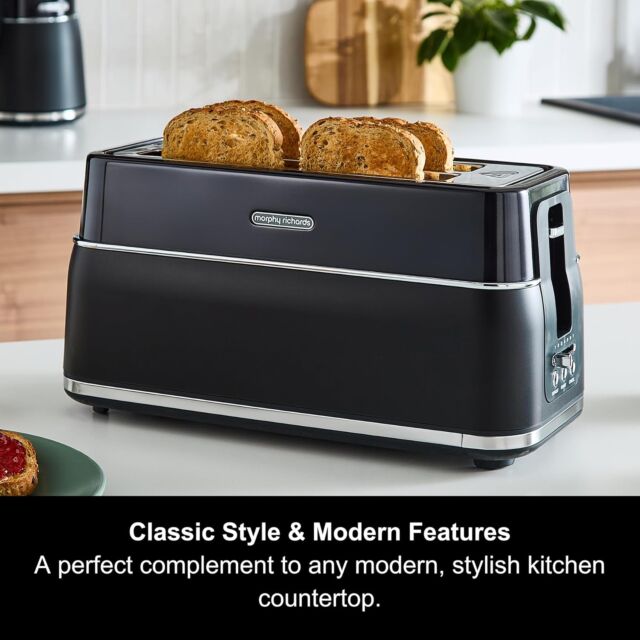 Morphy Richards 245744 4 Slice Toaster Long Slot in Black
