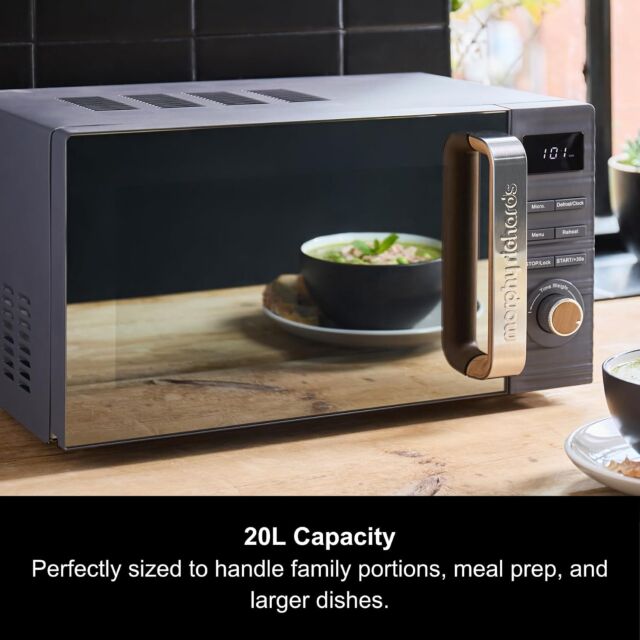 Morphy Richards 512001 Microwave 20l in Grey Flint Clay Range