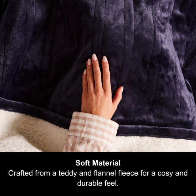 Morphy Richards 610005 Teddy & Flannel Luxury Throw 200cm x 180cm - Blue