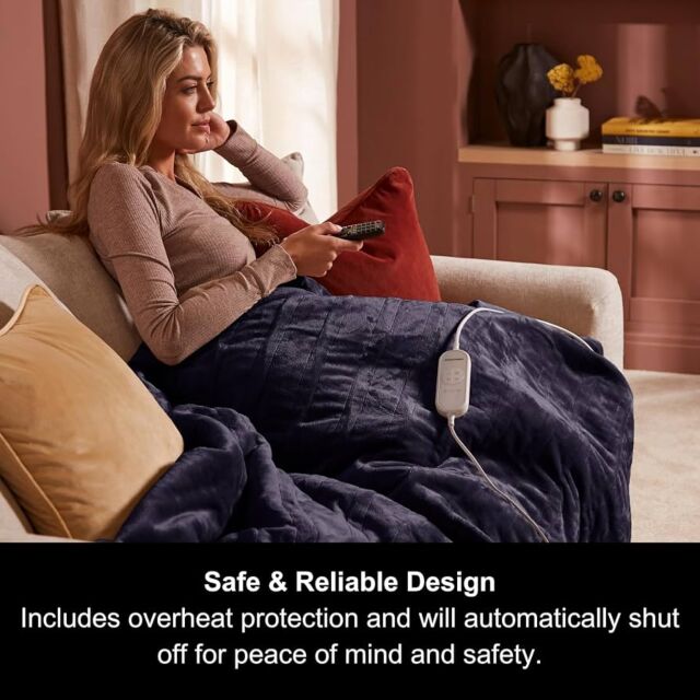 Morphy Richards 610005 Teddy & Flannel Luxury Throw 200cm x 180cm - Blue