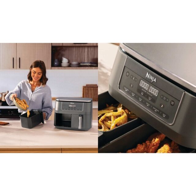 Ninja DZ300UK Dual Zone Air Fryer 7.6 Litre in Gun Metal Grey