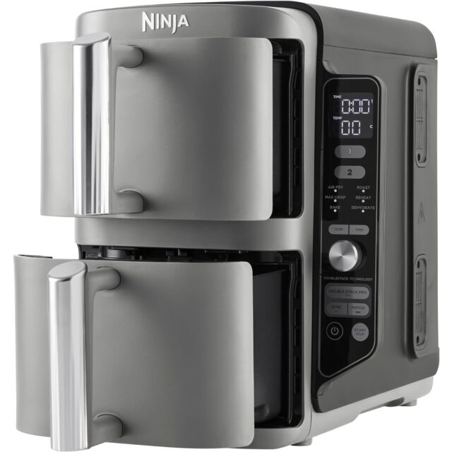 Ninja SL400UK Air Fryer Double Stack 2 Drawer XL 9.5l in Grey