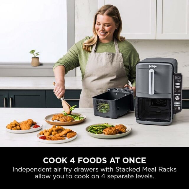 Ninja SL400UK Air Fryer Double Stack 2 Drawer XL 9.5l in Grey