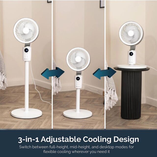 Rediffusion REDAC04WT Air360 Oscillating Adjustable Height Fan in White