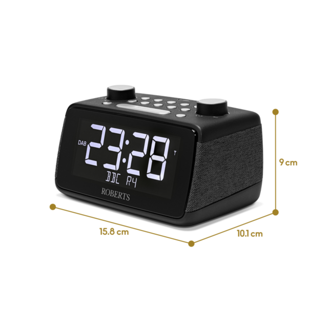 Roberts ORTUS4B Radio Alarm Clock Large Display DAB+ in Black