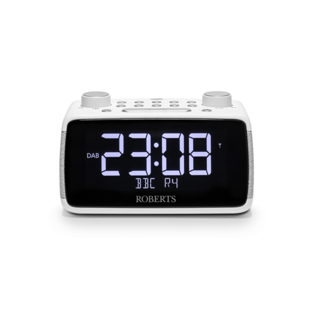 Roberts ORTUS4W Radio Alarm Clock Large Display DAB+ in White