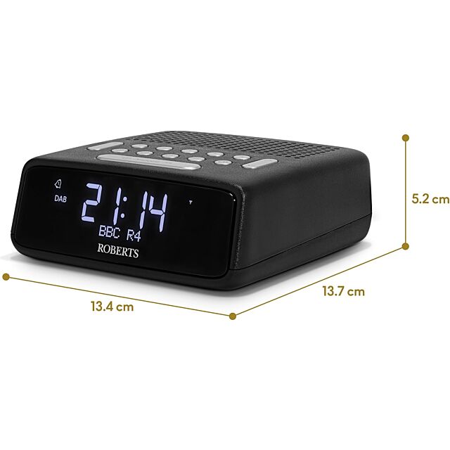 Roberts ORTUSFMB FM Radio Alarm Clock in Black