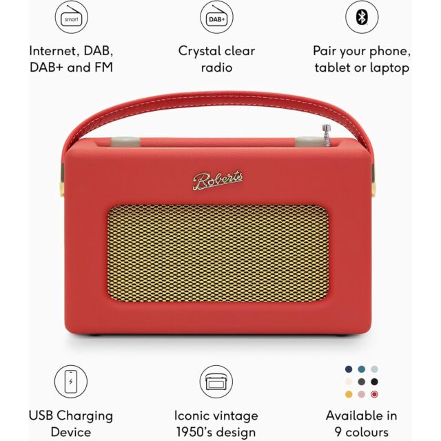 Roberts REVISTREAMLCR Revival Smart DAB FM in Classic Red