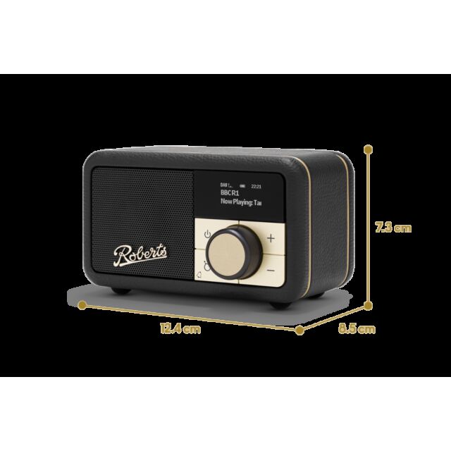 Roberts REVPETITE2B Revival Petite2 in Black DAB+/FM Rechargeable Bluetooth