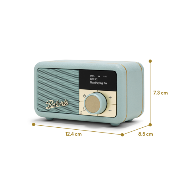 Roberts REVPETITE2DE Revival Petite2 in Duck Egg DAB+/FM Rechargeable Bluetooth