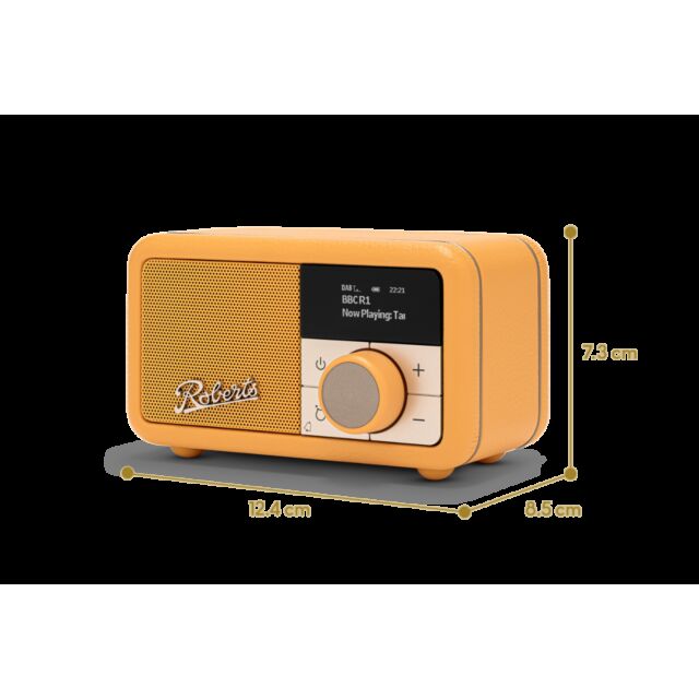 Roberts REVPETITE2SY Revival Petite2 in Sunburst Yellow DAB+/FM Rechargeable Bluetooth