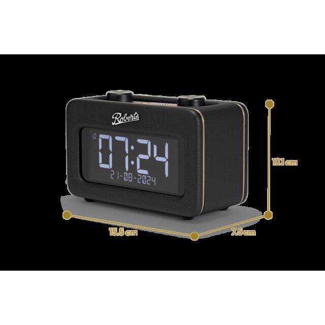 Roberts REVRESTB Revival Rest in Black Alarm Clock Radio