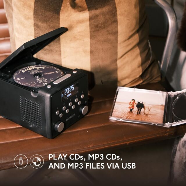 Roberts SOUND49B Alarm Clock CD DAB+ Bluetooth in Black