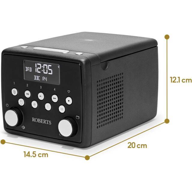 Roberts SOUND49B Alarm Clock CD DAB+ Bluetooth in Black