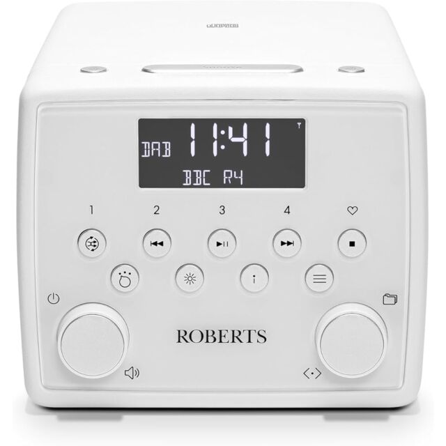 Roberts SOUND49W Alarm Clock CD DAB+ Bluetooth in White