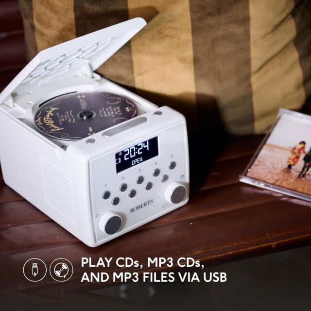 Roberts SOUND49W Alarm Clock CD DAB+ Bluetooth in White